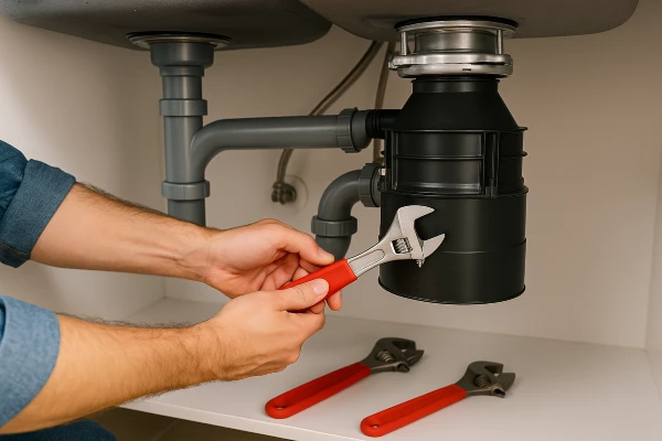 a male plumber smiling at the camera a male plumber smiling at the camera